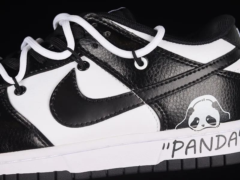 All Categories Nk SB Dunk Series Nk SB Dunk Low Low-top sneakers Nk Dunk Low "Black" Panda style Customized version of deconstructed shoelace graffiti low-top sneakers DD1391-100
